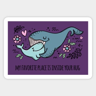 Whales Love Inside Your Hug Sticker